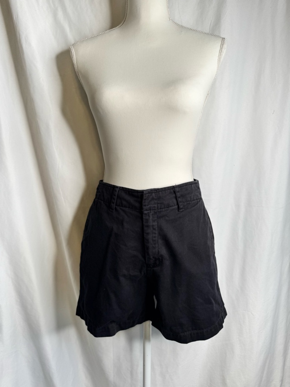 Calvin Klein Black Chino Shorts Size 2 Cotton Mid Rise Casual Classic - Picture 16 of 16
